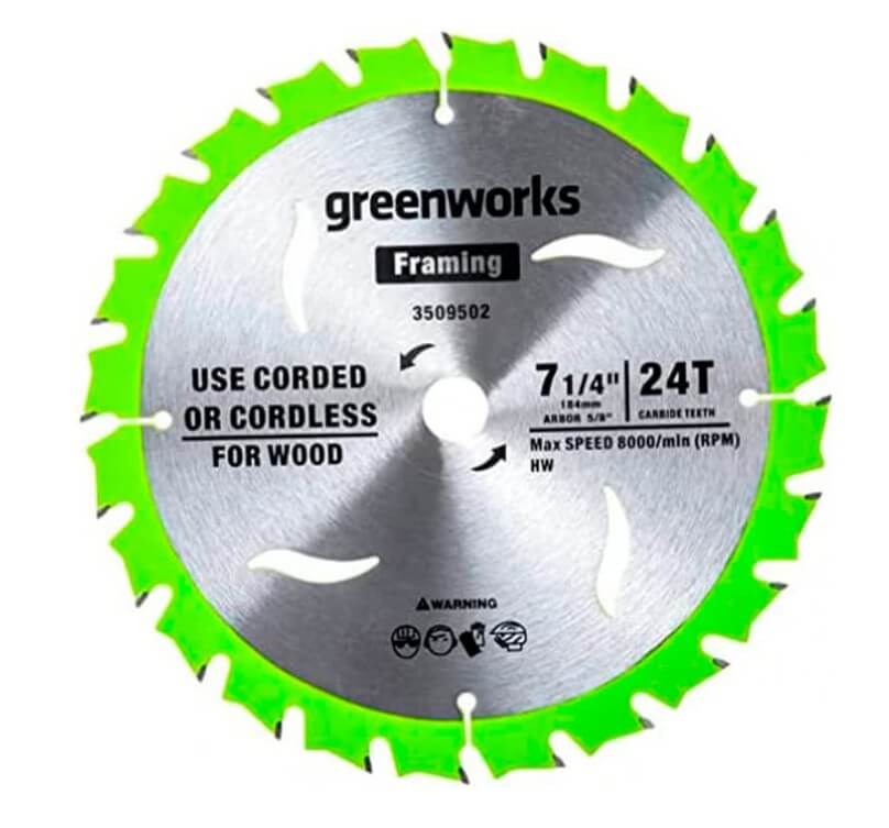 Диск пильный по дереву GREENWORKS 184х20х24Т (2943407)