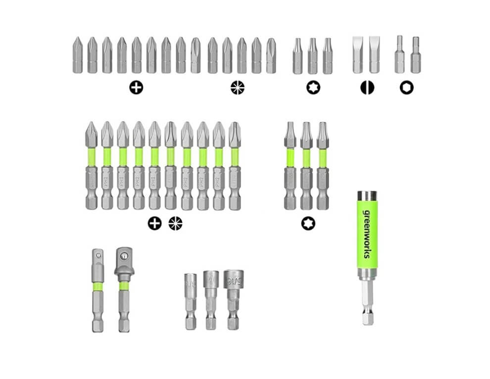 Набор бит GREENWORKS 40 шт. (2944207)